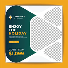 Travel holiday vacation or social media post banner