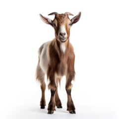 Naklejka na ściany i meble Goat in white background, AI generated Image