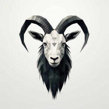 Goat simple illustration logo, AI generated Image