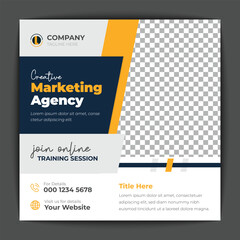 Corporate social media post and web banner template