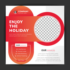 Travel holiday vacation or social media post banner