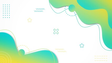 Template banner background with green and light blue gradient colors. Design with liquid form. Colorful template banner with gradient color. Design with liquid form.