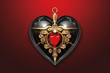 Fototapeta premium Diverse and Unique Minimalistic Sleek and Defined Heart Design Graphic