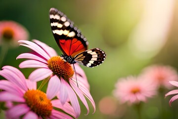 butterfly on flower generated ai