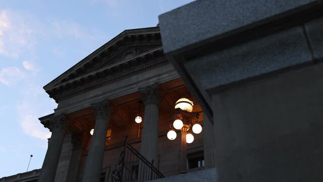 Slider Shot of Entryway on Boise State Capitol - Shallow Depth of Field