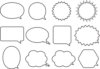 Fototapeta premium シンプルなふきだしイラストセット