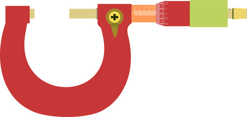  An Outside Micrometer with marking. It is used to measure external dimensions such as the outside diameter of an object