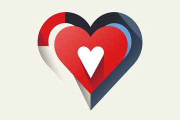 Obraz premium Diverse and Unique Minimalistic Sleek and Defined Heart Design Graphic