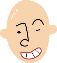 Laugh shiny bald men character