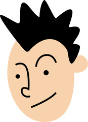 punk boy head cartoon