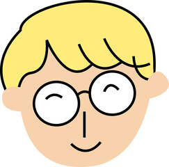 smart boy head cartoon