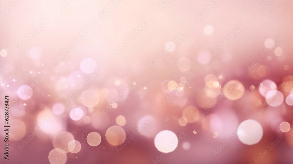 Poster generative ai : vector abstract pastel pale pink and champagne color bokeh background. festive defoc