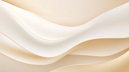 Obraz premium Generative AI : Golden lines luxury on cream color background. elegant realistic paper cut style 3d. Vector illustration about soft and beautiful feeling.