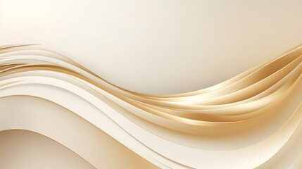 Generative AI : Golden lines luxury on cream color background. elegant realistic paper cut style 3d. Vector illustration about soft and beautiful feeling.