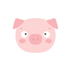 cute pig face illustration vector white background - 628774828