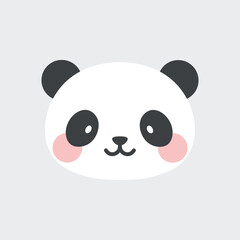 cute panda face illustration vector white background - 628774852