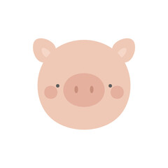 cute pig face illustration vector white background - 628775276