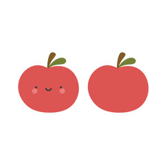 cute tomato illustration vector white background
