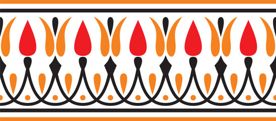 Vector colored seamless classical Greek meander ornament. Pattern of ancient Greece. Border, frame of the Roman Empire..