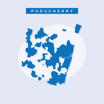 National map of Puducherry, Puducherry map vector, illustration vector of Puducherry Map.