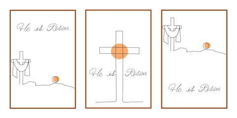 Happy Easter Sunday theme line art, vector , illustration. White background.