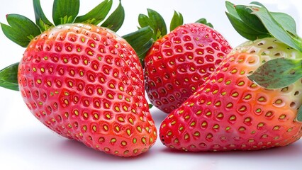 Strawberry isolated on white background. Fresh strawberry on white background.