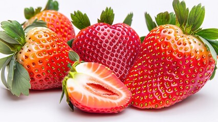 Strawberry isolated on white background. Fresh strawberry on white background.
