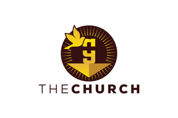 Trendy and Professional letter G church sign Christian and peaceful vector logo