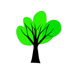 Tree icon on white background. Vector illustration. Green nature concept.