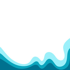 Corner frame water design elements isolate. Waves frame vector.