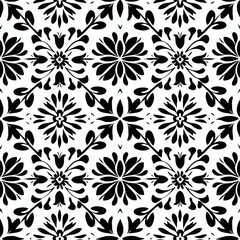 Fototapeta premium black and white seamless pattern, generative Ai 