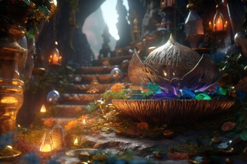 Enchanting Magic Realism 3D Render Background