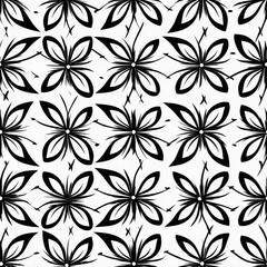 black and white seamless pattern, generative AI 