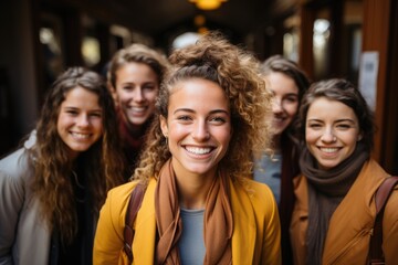 Fototapeta premium Generative AI - Embracing Diversity: Optimistic and Happy Women Standing in Unity, Celebrating Multicultural Sisterhood