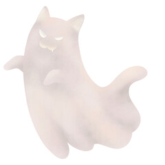 halloween ghost cat isolate