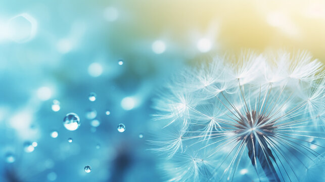 dandelion on blue background