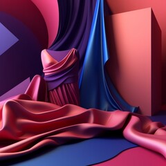 Fashion and Fabric Theme 3D Abstract Background