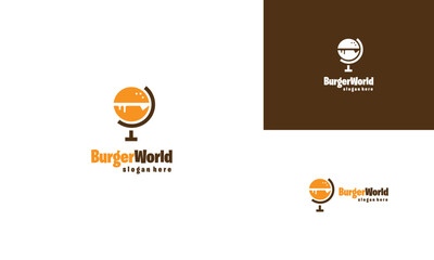 world hamburger logo design modern concept