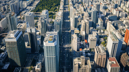 busy city drone eye view hd wallpaper .Generative Ai content