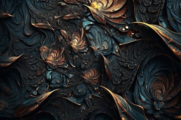 Futuristic Nature-Tech Fusion -  Mesmerizing Macro Hybrid Texture Background