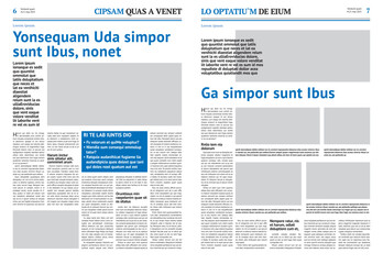 Newspaper design template with blue headline - obrazy, fototapety, plakaty