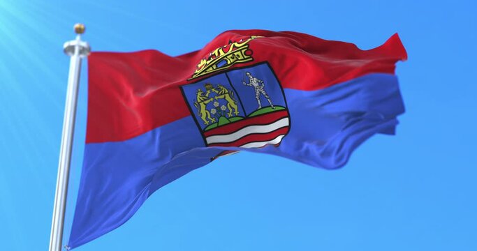 Flag of Gyor-Moson-Sopron County, Hungary. Loop