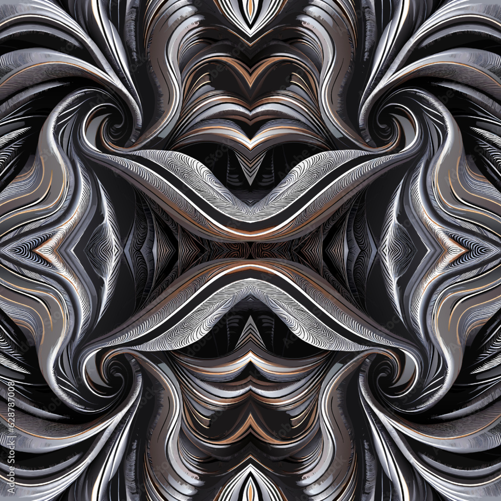 Aufkleber seamless abstract pattern in black and white. computer generated graphics.