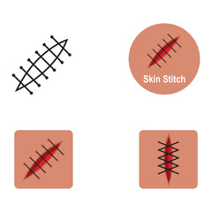 Fototapeta premium skin stitch icon vector