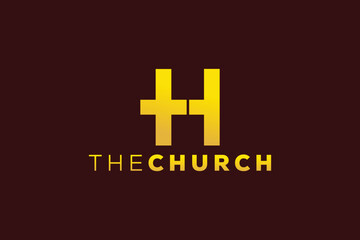 Trendy and Professional letter H church sign Christian and peaceful vector logo