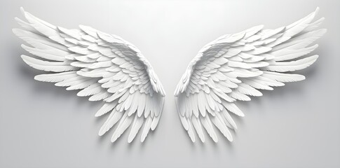 Fototapeta premium White wings isolated on white background created with Generative AI technology