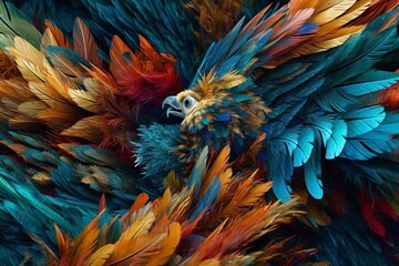Obraz premium Futuristic Nature-Tech Fusion - Mesmerizing Macro Hybrid Texture Background