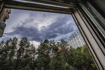 Duga radar in abandoned Chernobyl-2 military base in Chernobyl Exclusion Zone, Ukraine