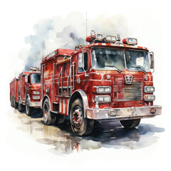 Illustration of a Firetruck Ready for Action