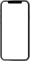 Realistic smartphone mockup. Technology display device. PNG
